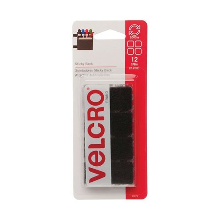 VELCRO BRAND Hook and loop Sticky Back 7/8 in. L 12 pk 90072